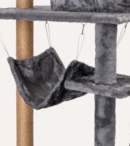 Arbol Rascador para Gatos de 5 Alturas con Hamaca de Poliester