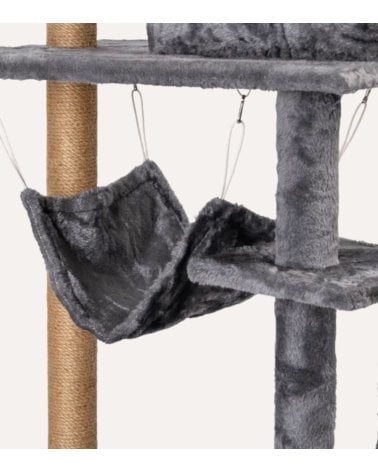 Arbol Rascador para Gatos de 5 Alturas con Hamaca de Poliester