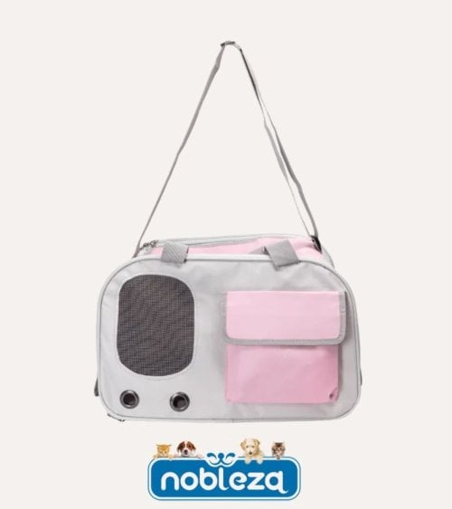 Bolsa Transportín para Mascotas con Correa para el Hombro de Poliester y PVC