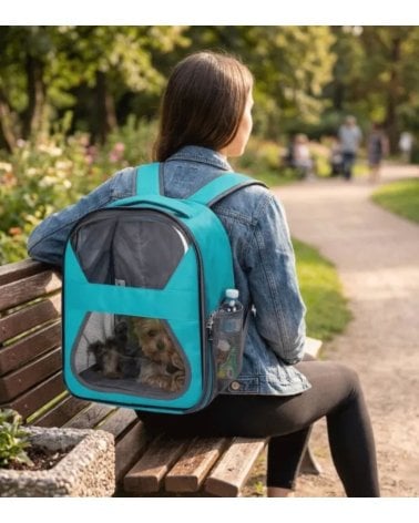 Mochila Transportin para Mascotas de Poliester y PCV
