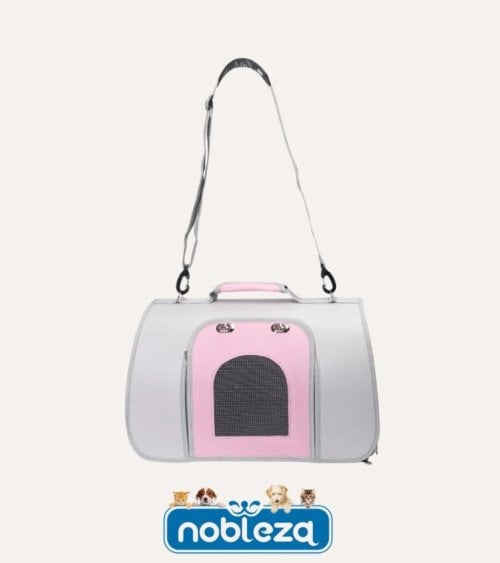 Bolsa Transportín para Mascotas con Correa y Asa de Poliester y PVC