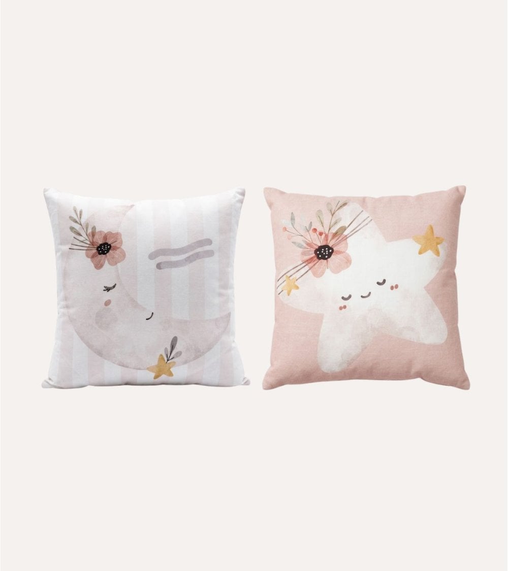 Cojin Reversible Marela de Luna y Estrella de Algodón