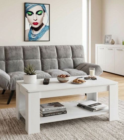 Mesa de Centro Ambit Elevable con Revistero de Melamina