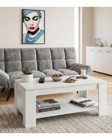 Mesa de Centro Ambit Elevable con Revistero de Melamina