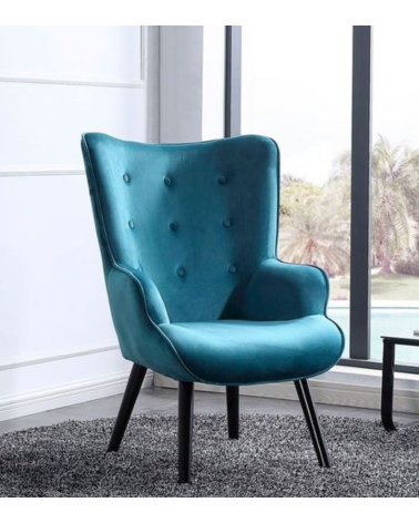 Butaca Voss de Terciopelo Verde Agua - Sillón Elegante y Confortable