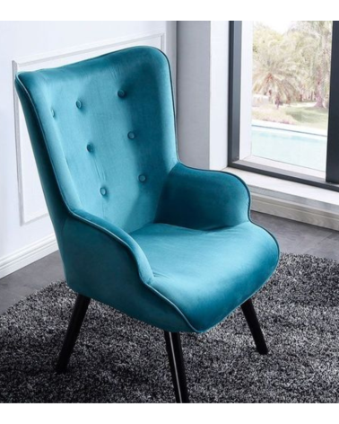 Butaca Voss de Terciopelo Verde Agua - Sillón Elegante y Confortable