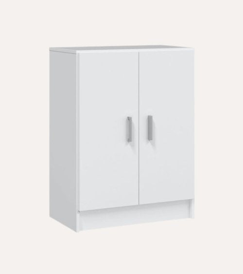 Armario Multiusos de 2 Puertas y 2 Niveles de Melamina