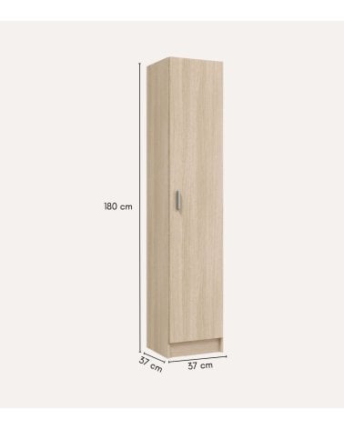 Armario Multiusos de 2 Puertas y 3 Baldas de Melamina