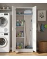 Armario Multiusos con 2 Puertas y 3 Zonas de Melamina