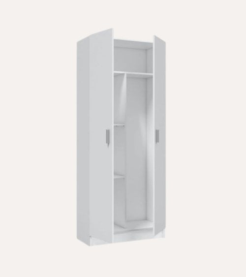 Armario Multiusos con 2 Puertas y 3 Zonas de Melamina