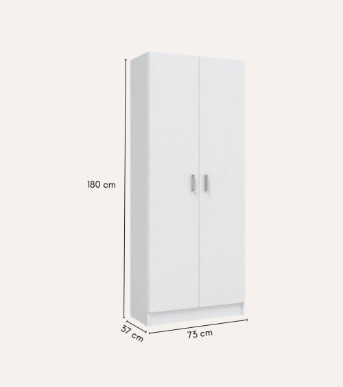 Armario Multiusos con 2 Puertas y 3 Zonas de Melamina