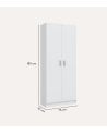 Armario Multiusos con 2 Puertas y 3 Zonas de Melamina