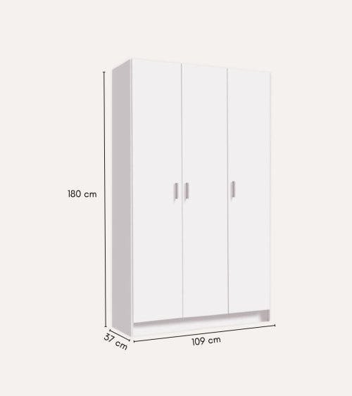 Armario Multiusos con 3 Puertas de Melamina
