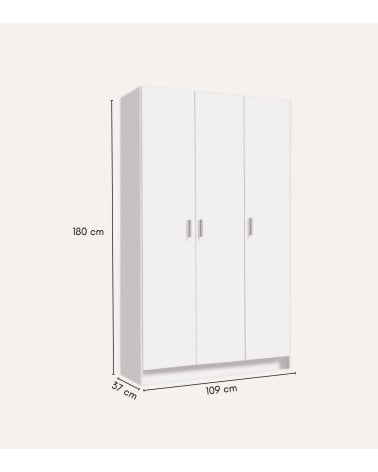 Armario Multiusos con 3 Puertas de Melamina