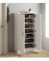 Zapatero con 2 Puertas y 6 Baldas de Melamina
