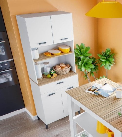 Armario Kira Estilo Buffet con 1 Cajon y 4 Puertas de Melamina
