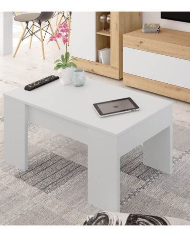 Mesa de Centro Elevable de Melamina y Metal