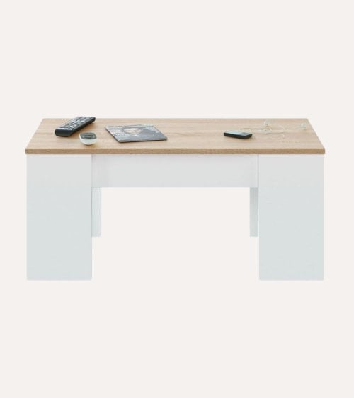 Mesa de Centro Elevable de Melamina y Metal
