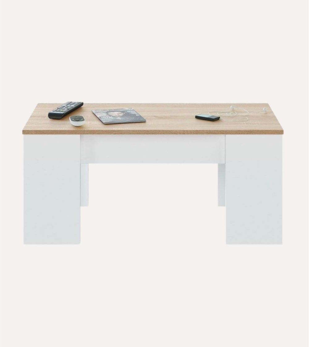 Mesa de Centro Elevable de Melamina y Metal