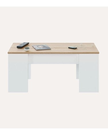 Mesa de Centro Elevable de Melamina y Metal