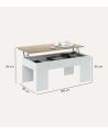 Mesa de Centro Elevable de Melamina y Metal