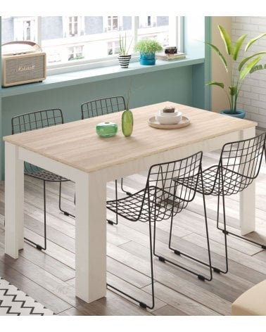 Mesa de Comedor Kendra Bicolor Extensible de Melamina