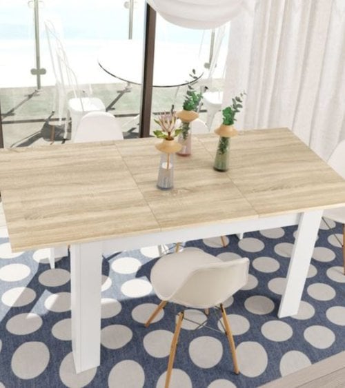 Mesa de Comedor Kendra Bicolor Extensible de Melamina