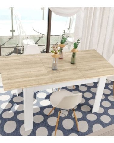 Mesa de Comedor Kendra Bicolor Extensible de Melamina