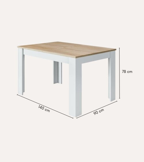 Mesa de Comedor Kendra Bicolor Extensible de Melamina