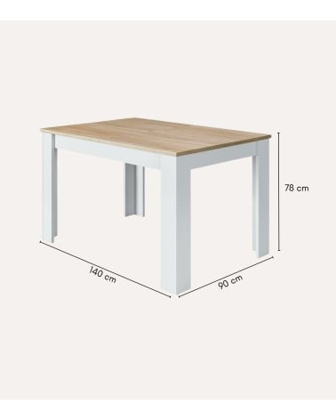 Mesa de Comedor Kendra Bicolor Extensible de Melamina