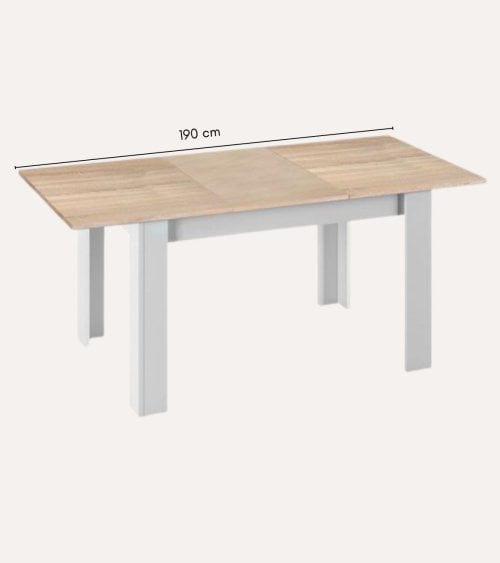 Mesa de Comedor Kendra Bicolor Extensible de Melamina
