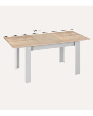 Mesa de Comedor Kendra Bicolor Extensible de Melamina