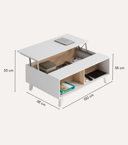 Mesa de Centro Zaiken Elevable de Melamina
