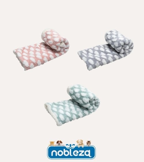 Manta Jacquard con Nubes para Mascotas de Poliéster