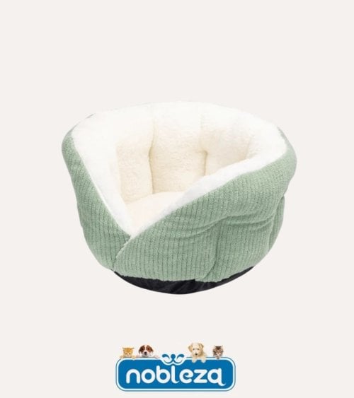 Cama Redonda para Gatos de Poliéster y Algodón