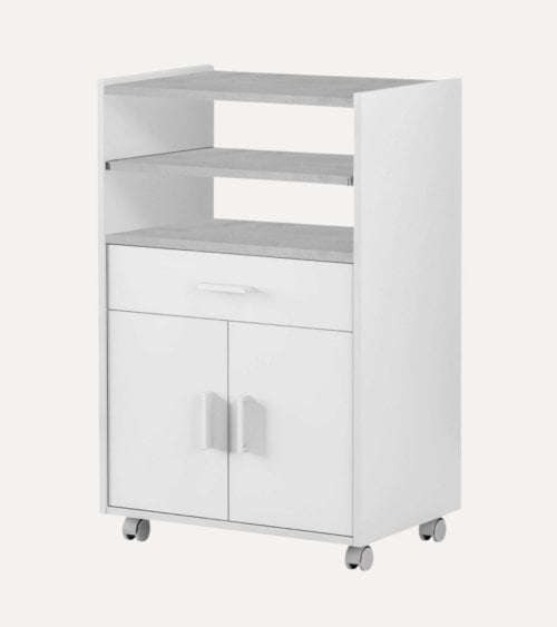 Mueble Auxiliar con 2 Puertas y Ruedas de Melamina