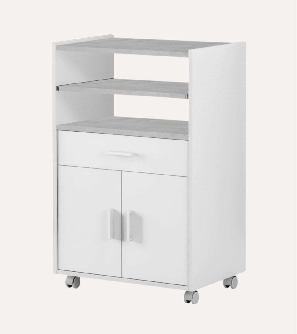 Mueble Auxiliar con 2 Puertas y Ruedas de Melamina