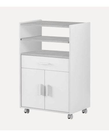 Mueble Auxiliar con 2 Puertas y Ruedas de Melamina