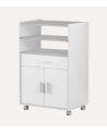 Mueble Auxiliar con 2 Puertas y Ruedas de Melamina