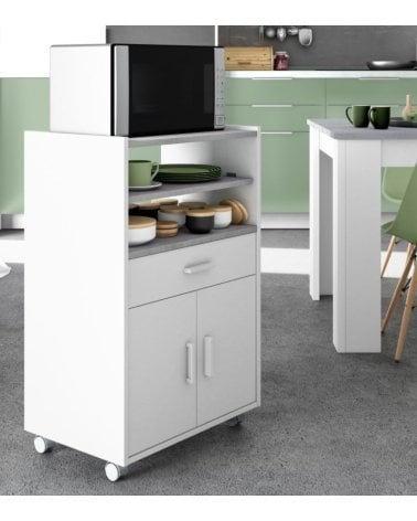 Mueble Auxiliar con 2 Puertas y Ruedas de Melamina