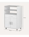 Mueble Auxiliar con 2 Puertas y Ruedas de Melamina