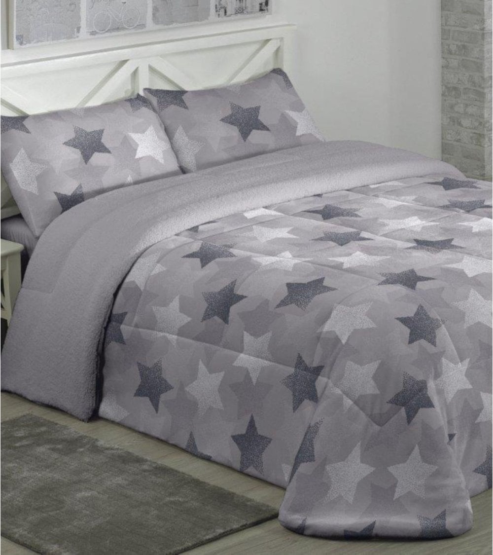 Edredon de Borreguillo Sherpa estampado de estrellas, 180 Gramos