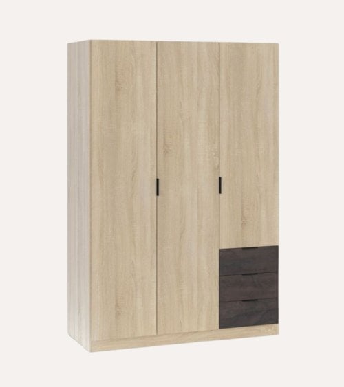 Armario Alaya de 3 Puertas y 3 Cajones de Melamina