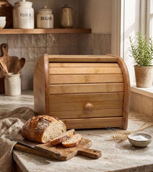 Panera de Bambú con Puerta Corredera