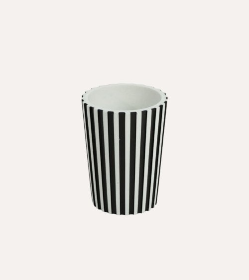 Vaso de Baño Portacepillos Excelence a Rayas de Resina