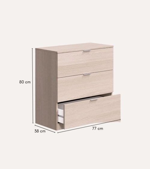 Cómoda con 3 Cajones de MDF