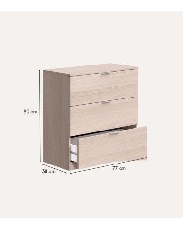 Cómoda con 3 Cajones de MDF