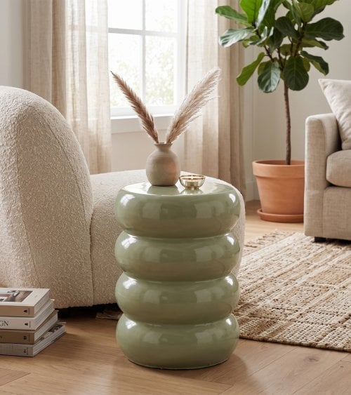 Mesa Auxiliar Bubbles de Fibra de Vidrio