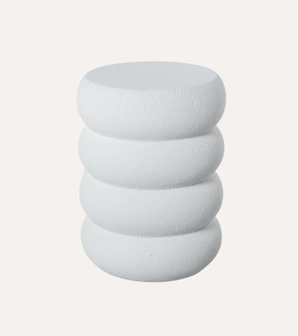 Mesa Auxiliar Bubbles Estilo Cemento de Fibra de Vidrio