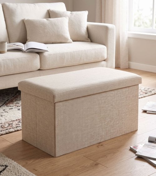Puff Ottoman Rectangular de Poliéster